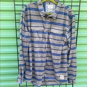 Quiksilver Gray and Blue Fleece light jacket